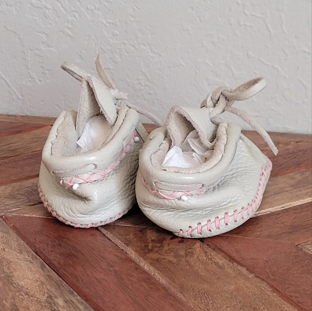 Beige Baby Leather Moccasins
